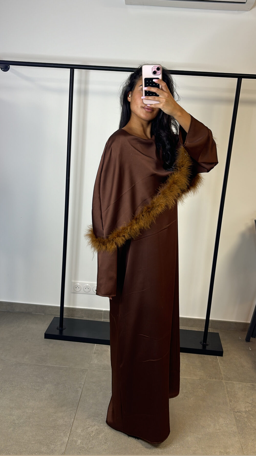 ABAYA MARRON SATINÉE – Image 5