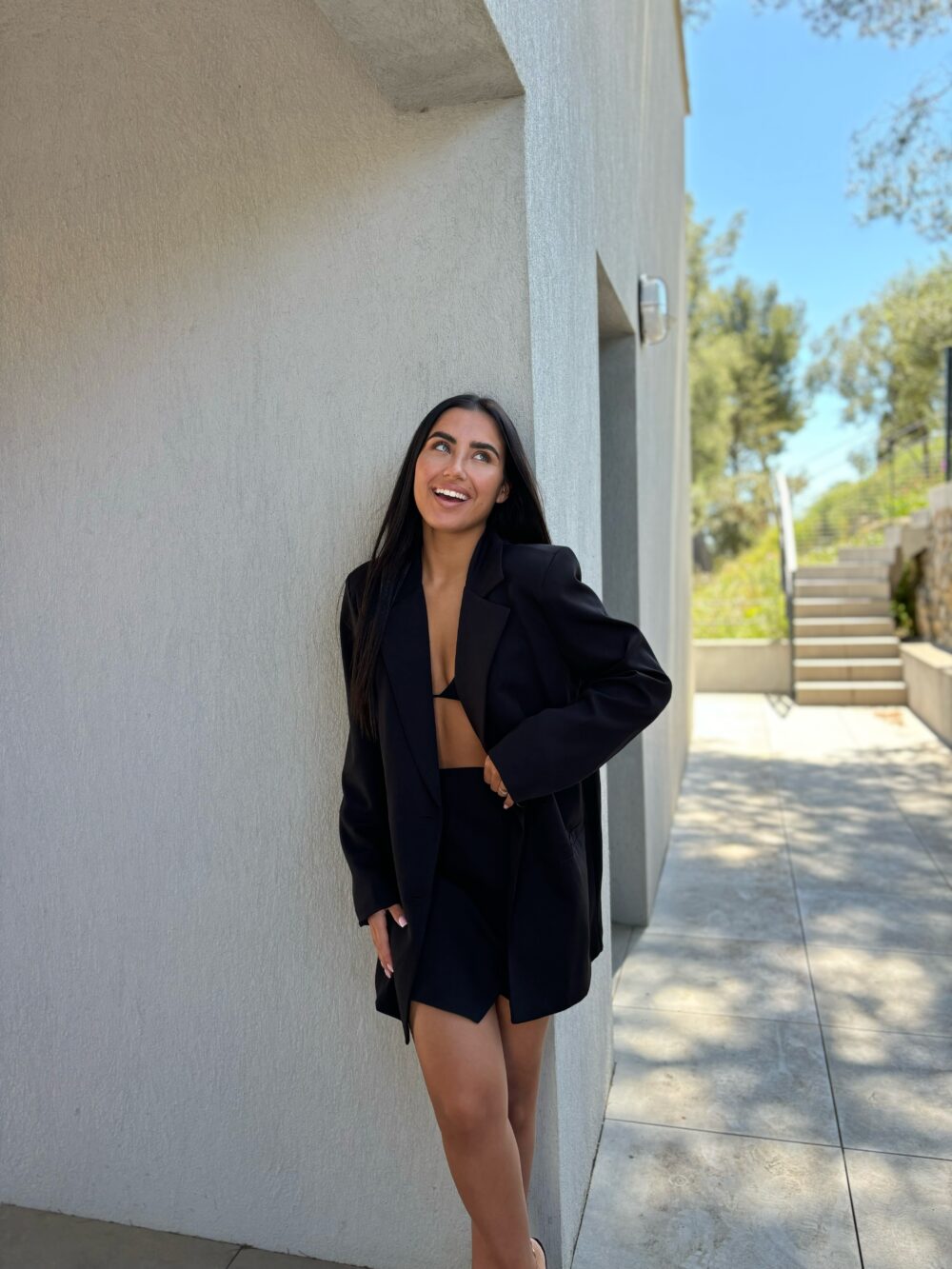 ENSEMBLE BLAZER JUPE SHORT NOIR – Image 2