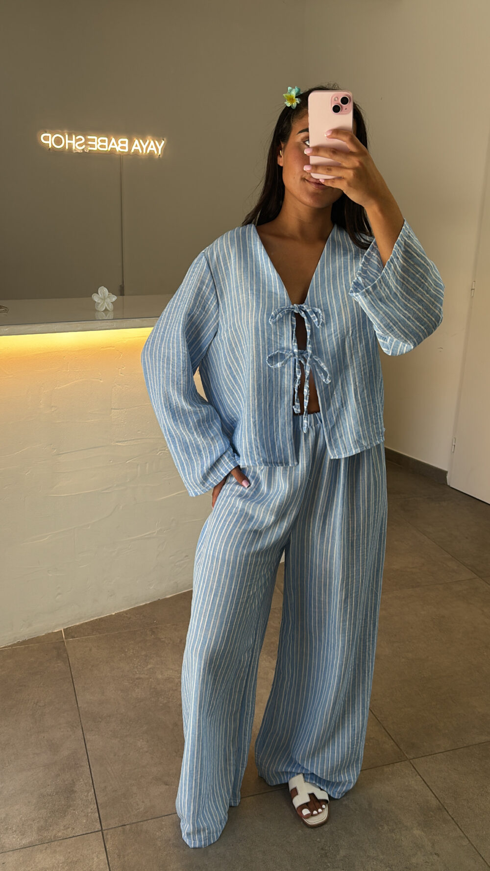 ENSEMBLE NOEUD BLEU À RAYURES – Image 4