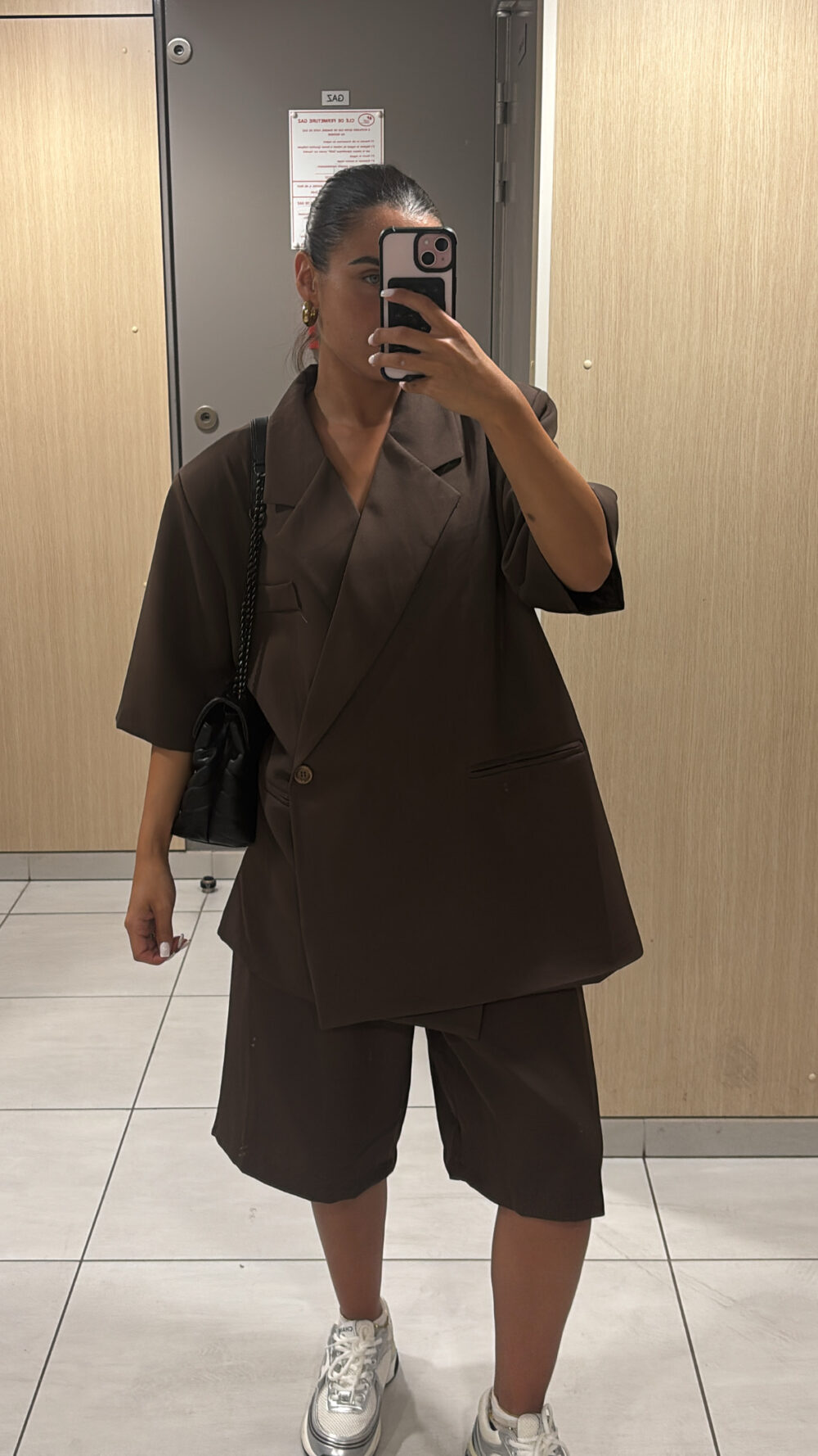 Ensemble bermuda marron