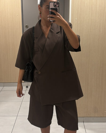 Ensemble bermuda marron