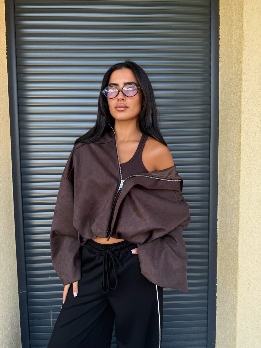 VESTE EN DAIM MARRON – Image 3