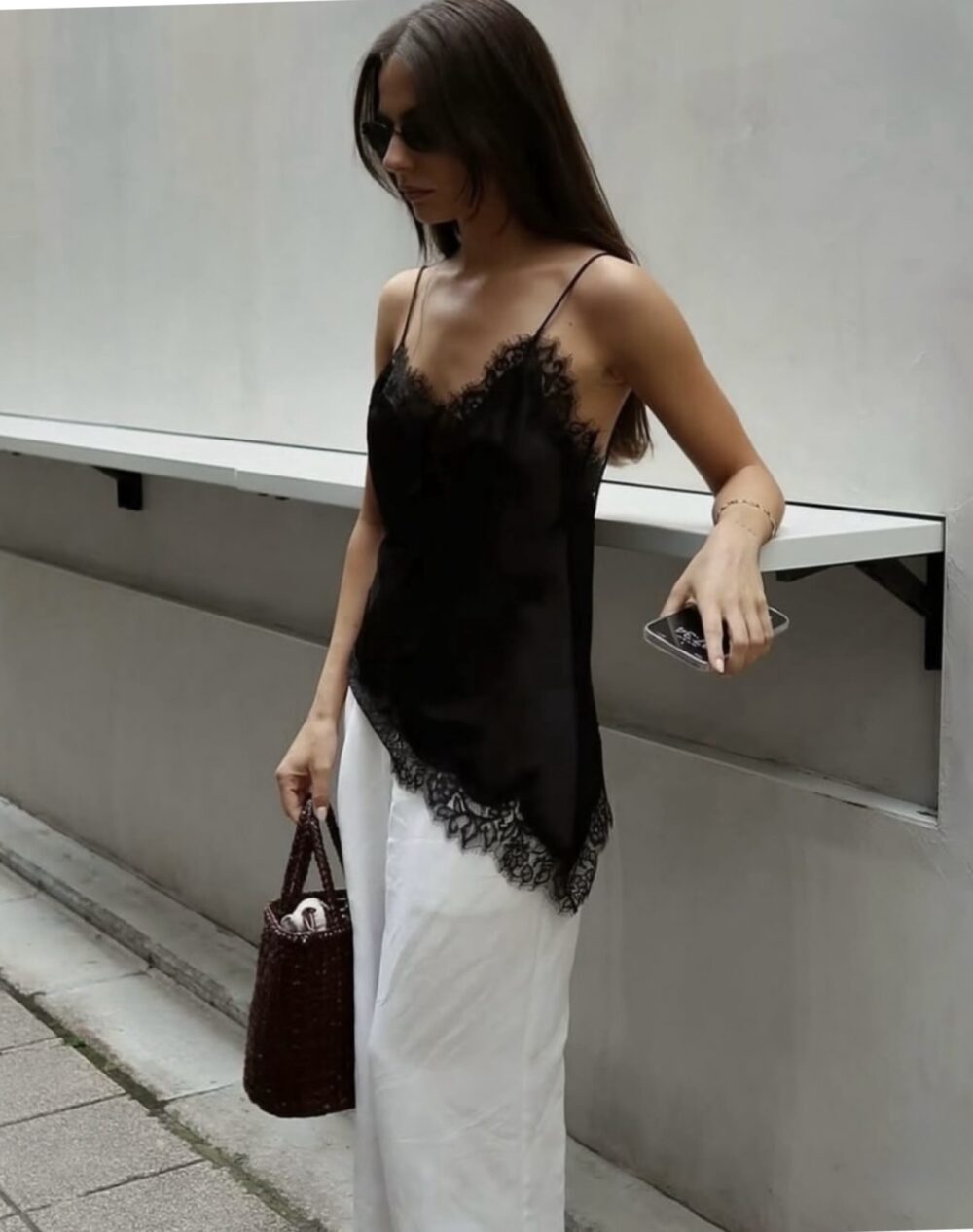 TOP SATIN DENTELLE